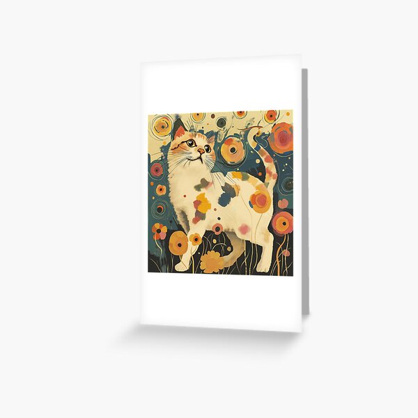 Item preview, Calico Cat in Klimt Garden Inspiration designed and sold by curiouswonder.
