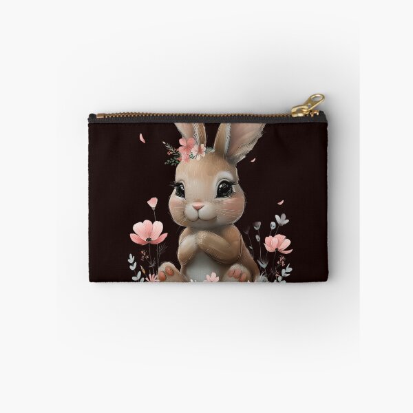 Aperçu de l'œuvre Un adorable petit lapin avec des fleurs – Adorable lapin créée et vendue par EmiBarDesign.
