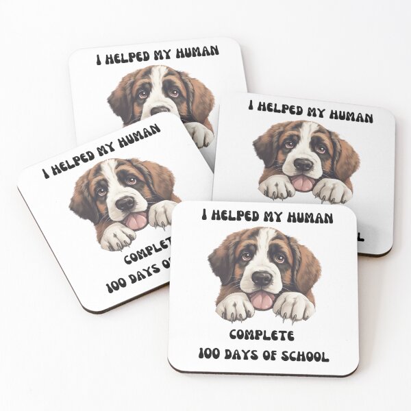 Item preview, Saint Bernard dog 100 days of school helper designed and sold by M1234s.