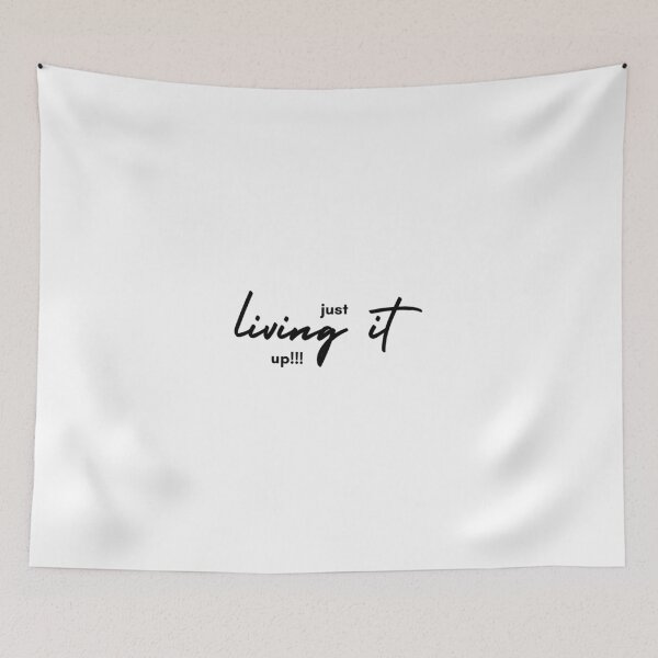 Item preview, Just Living It Up!!! - Black and White - Motivational/ Inspirational quotes designed and sold by TishCO.