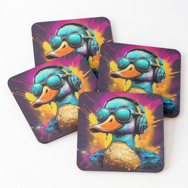 Item preview, graffiti duck wearing headphones and sunglasses designed and sold by Boxing Kangaroo Retail Company.
