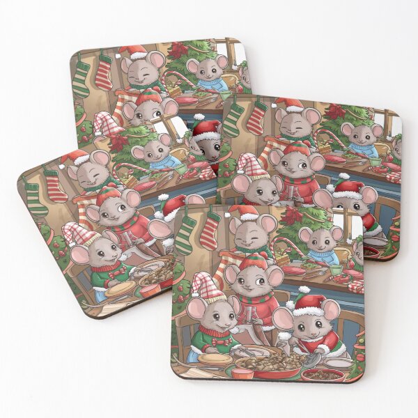 Item preview, Festive Mice Preparing a Holiday Feast designed and sold by McVrax.
