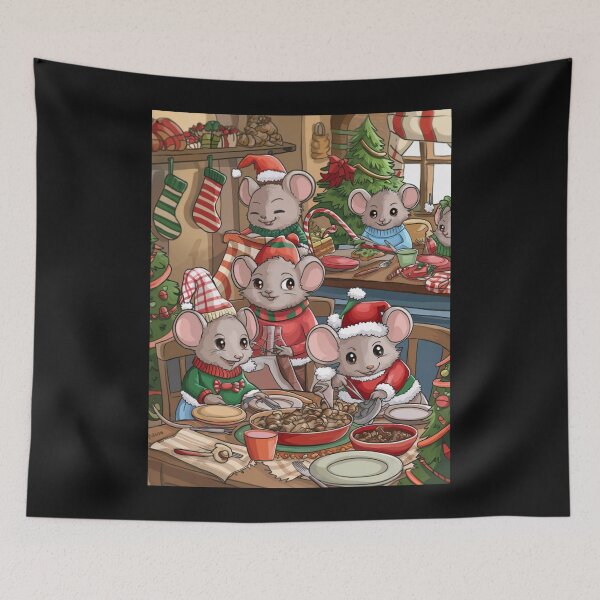 Item preview, Festive Mice Preparing a Holiday Feast designed and sold by McVrax.