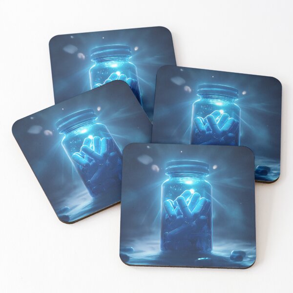 Item preview, Blue capsules in glass jar designed and sold by anytka.