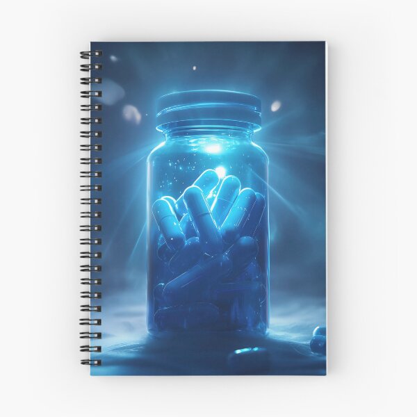 Item preview, Blue capsules in glass jar designed and sold by anytka.