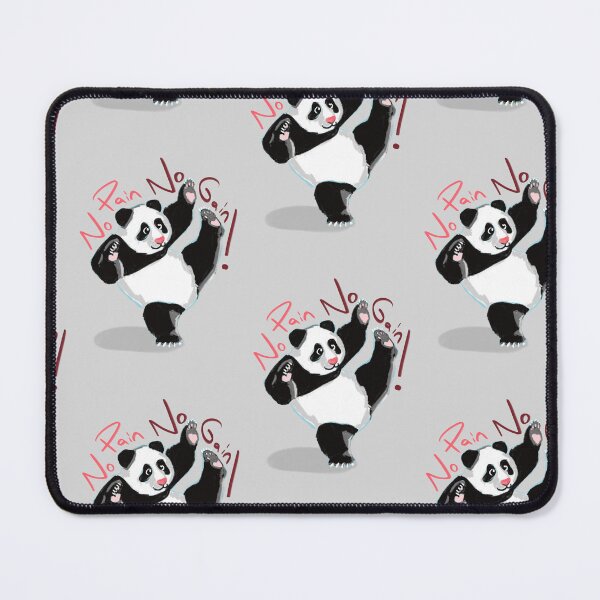 Item preview, Karate Panda No Pain No Gain T-Shirt Design – Motivational Martial Arts Illustration designed and sold by Pandositive.