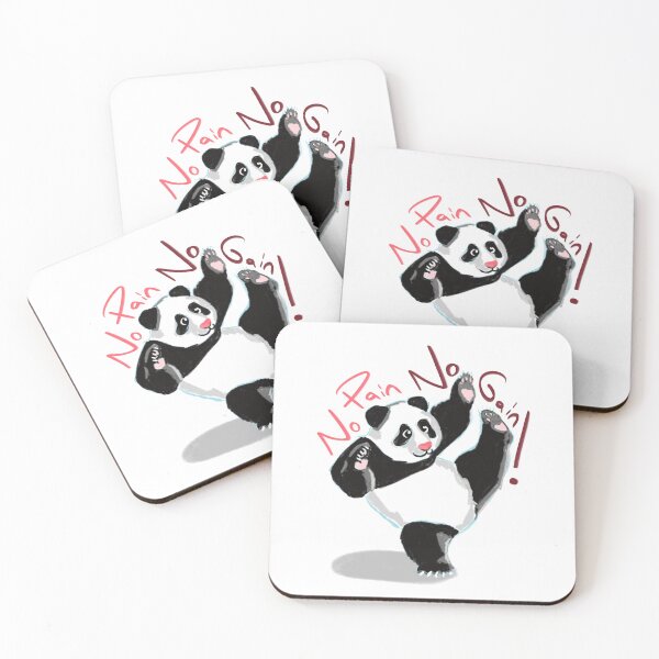 Item preview, Karate Panda No Pain No Gain T-Shirt Design – Motivational Martial Arts Illustration designed and sold by Pandositive.