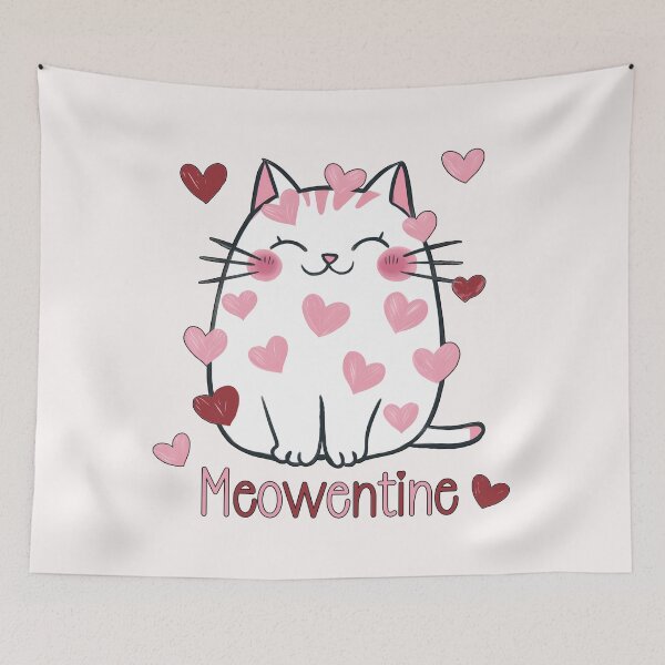 Item preview, Cute Cat Meowentine designed and sold by HappyLifeCreate.