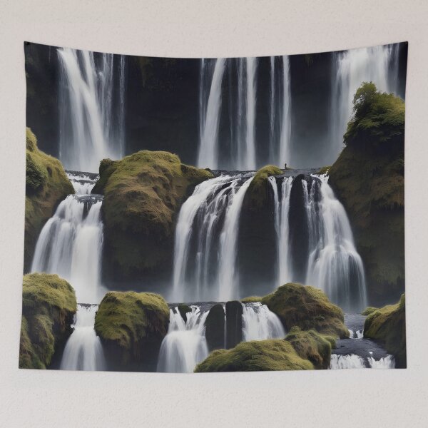 Item preview, waterfalls in the green forest or green jungle 6 designed and sold by AA-designstore.