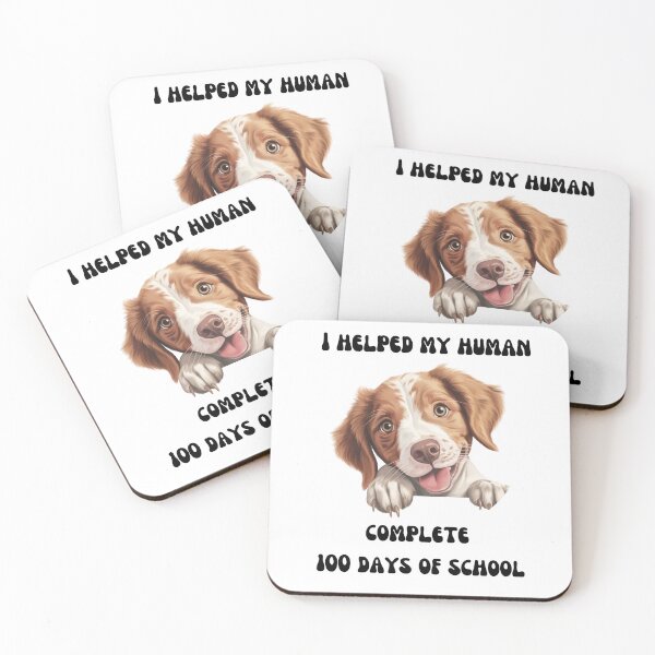 Item preview, Brittany Spaniel dog 100 days of school helper designed and sold by M1234s.
