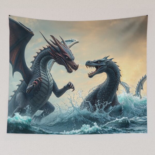 Item preview, Dragon and Serpent Battle designed and sold by Skye Ryan-Evans.