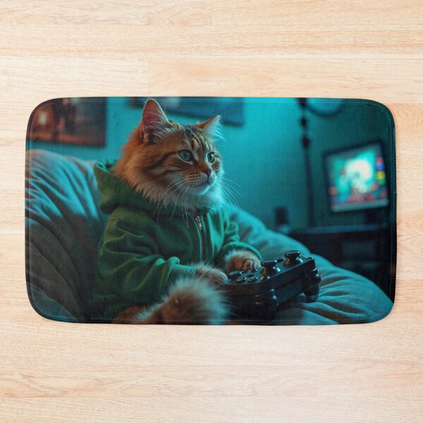 Item preview, Cute Orange Cat Playing Video Games designed and sold by Loudmila.