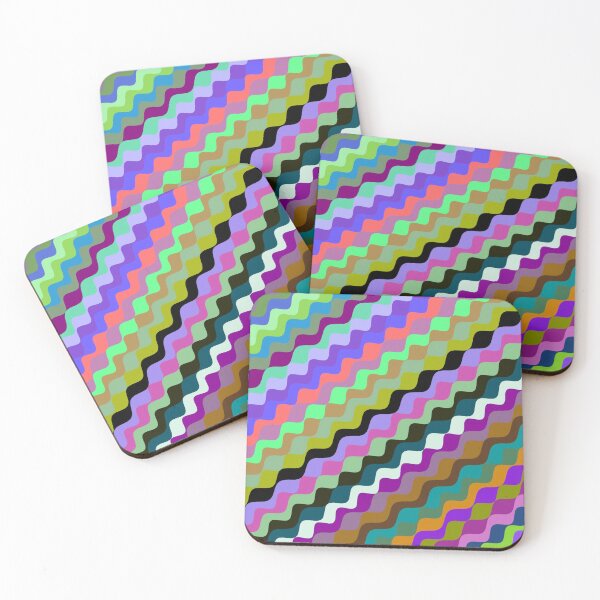 Aperçu de l'œuvre Ondes fractales angulaires multicolores abstraites 1 créée et vendue par SXW Designs.