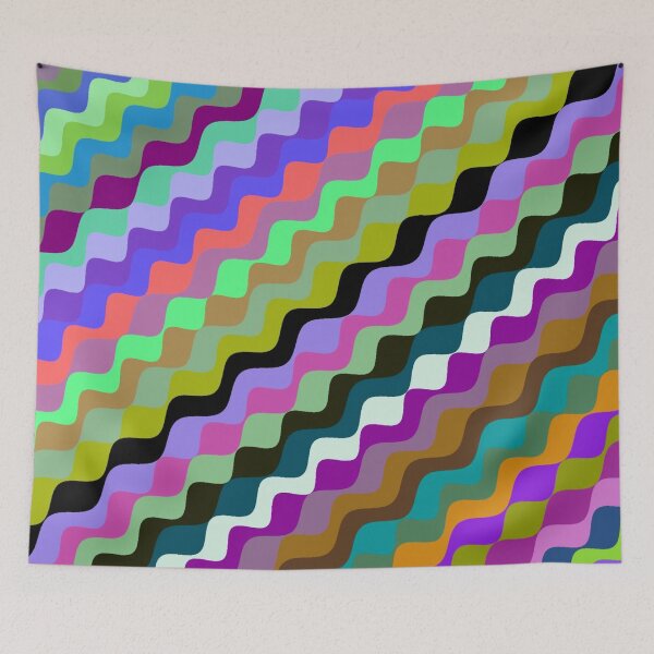 Aperçu de l'œuvre Ondes fractales angulaires multicolores abstraites 1 créée et vendue par SXW Designs.