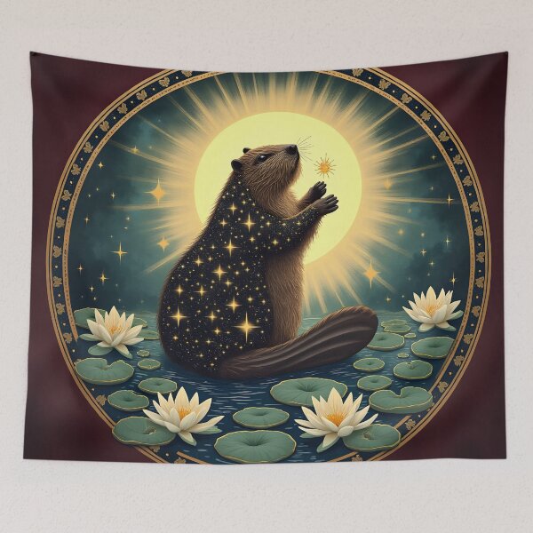 Item preview, Oregon Beaver with Water Lilies designed and sold by HabitableMoons.