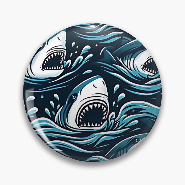 Item preview, Shark pattern with bold waves designed and sold by Haji  Kamora.