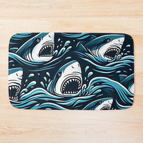 Item preview, Shark pattern with bold waves designed and sold by Haji  Kamora.