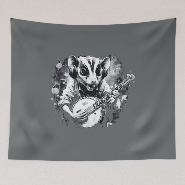 Item preview, Funny Opossum Playing Banjo designed and sold by box-artshop.