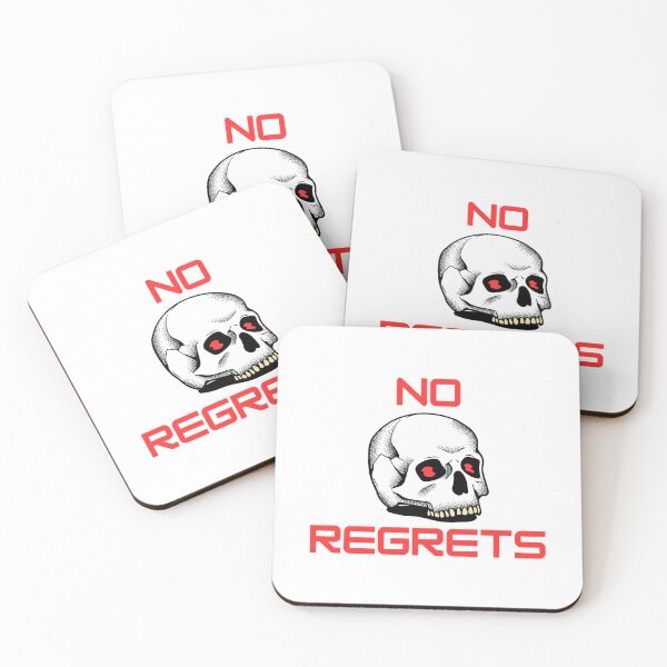 Item preview, NO REGRETS - Red - Skull - Motivational/ Inspirational quotes designed and sold by TishCO.