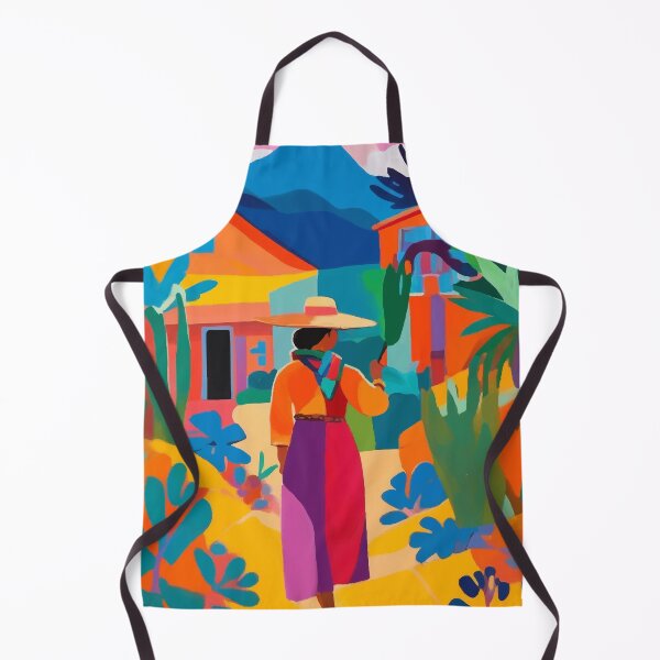 Item preview, Colorful Mexican Cholita, House in the Mountain Landscape designed and sold by PalmitoDecor.