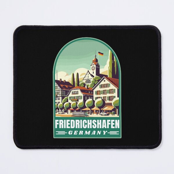Item preview, Friedrichshafen in Baden-Württemberg Germany Retro Art Travel Emblem designed and sold by MaateoDesign.