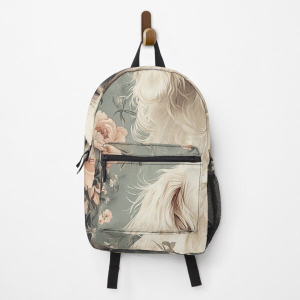 Item preview, White Borzoi Dog in Floral Frame designed and sold by PetsArt.