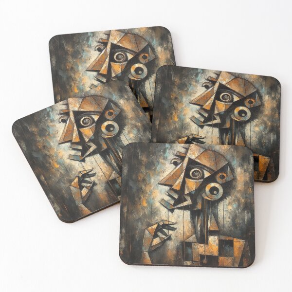 Item preview, Cubist Portrait in Metal designed and sold by PaintartPaint.