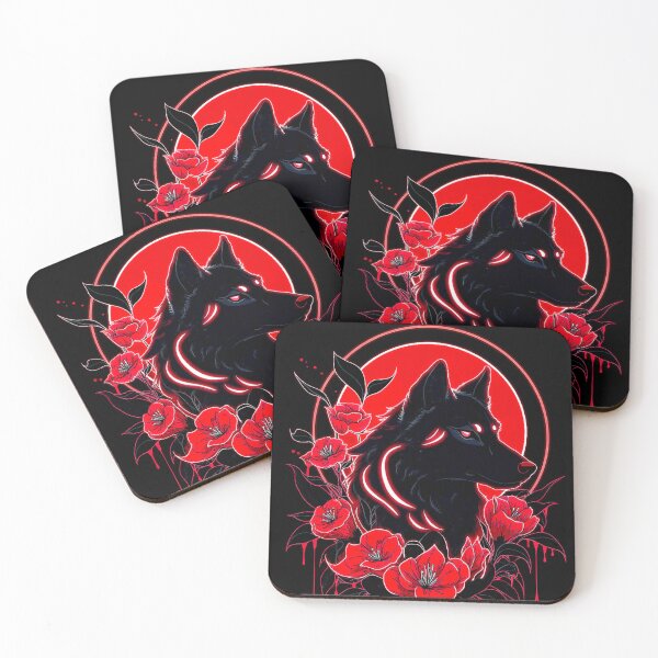 Item preview, Lunar Wolf in Crimson Blooms designed and sold by Exodoi.