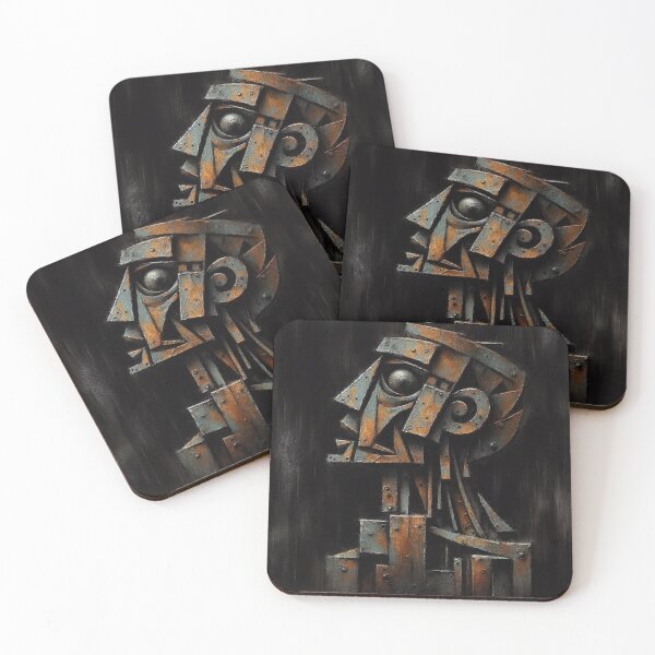 Item preview, Cubist Portrait in Metal designed and sold by PaintartPaint.