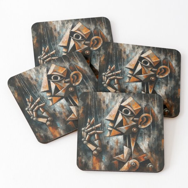 Item preview, Cubist Portrait in Metal designed and sold by PaintartPaint.