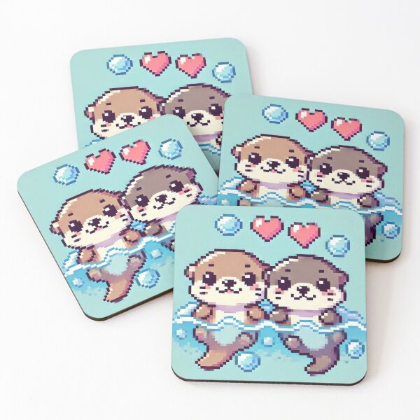 Item preview, two otters who love each other designed and sold by TheMysticCats.