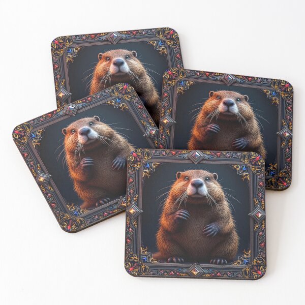 Item preview, Beaver in Jeweled Frame designed and sold by HabitableMoons.
