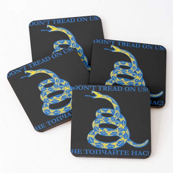 Item preview, Don't Tread On Us Gadsden snake in Ukrainian colors designed and sold by Kill-Hornit.