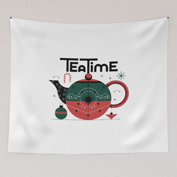 Item preview, Tea Time Holiday Charm designed and sold by beckabbooart.