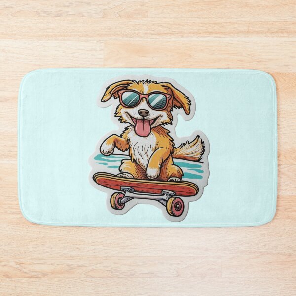 Item preview, Skateboarding Dog - Canine Wearing Sunglasses At Beach designed and sold by Fantasy Masterpiece.