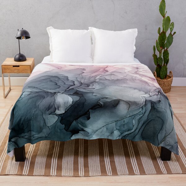 Item preview, Blush and Payne's Grey Flowing Abstract Painting designed and sold by Elizabeth  Karlson.