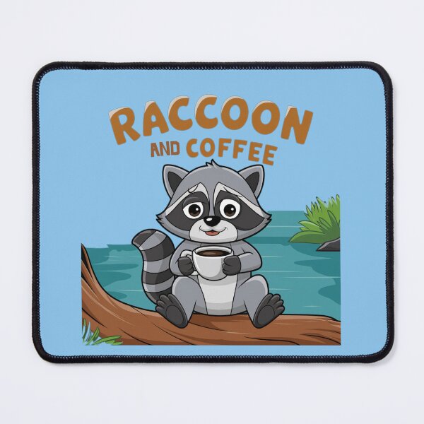 Item preview, Raccoon Drinking Coffee designed and sold by TheCatmeow2000.