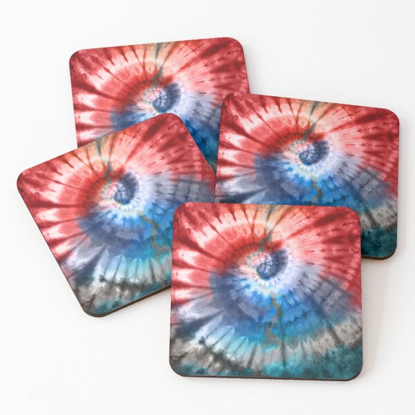 Item preview, Red and Blue Tie Dye Spiral Dead head Painting designed and sold by AuroraXGreen.