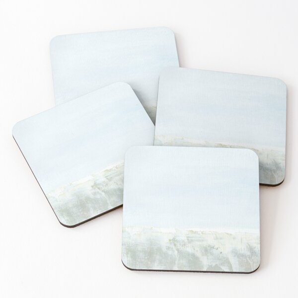 Item preview, Balance - Modern Coastal Abstract Landscape - Soft Pale Light Blue, Green, White designed and sold by nlsdesignllc.