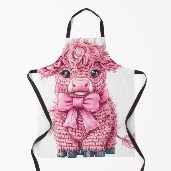 Item preview, Cute Pink Highland Cow Christmas Digital Art - Amigurumi Style Clipart with Crocheted Texture designed and sold by AnnDesignStudio.
