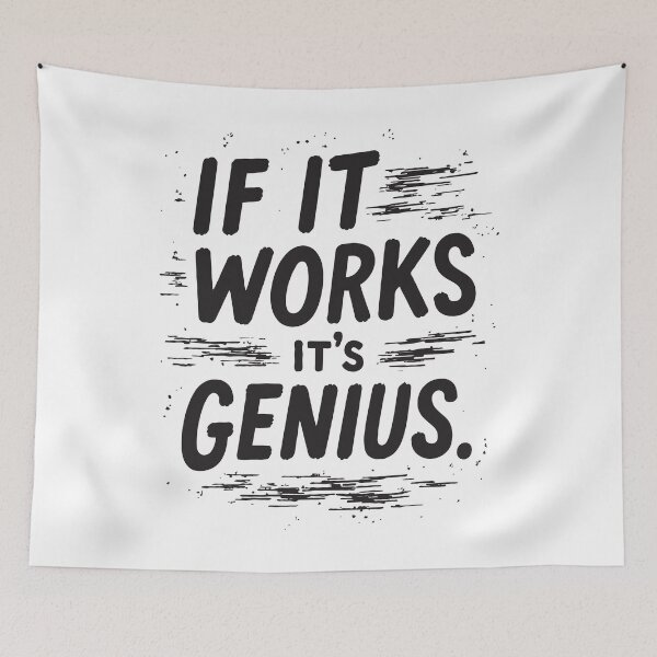 Item preview, If It Works, It's Genius - Funny Tech Typography Design for Programmers and Engineers v.2 designed and sold by twisted-dot.
