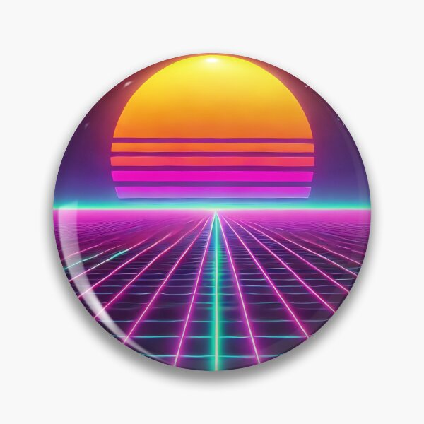 Item preview, Neon Sunset Over Virtual Horizon in the Retro 80s designed and sold by ElmoCreates.