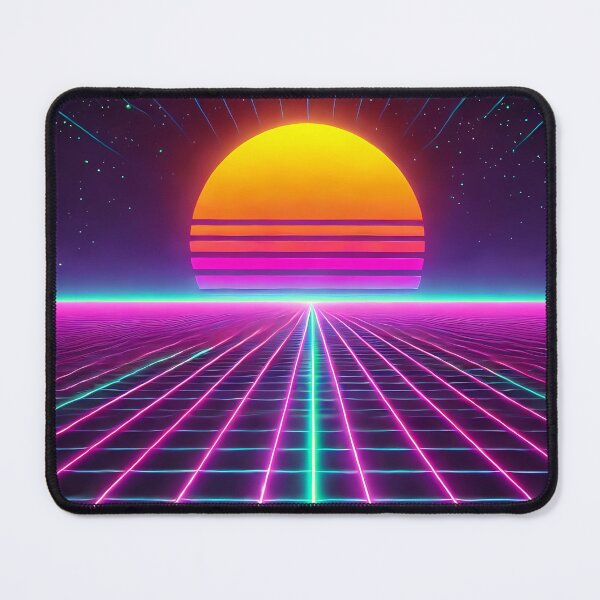 Item preview, Neon Sunset Over Virtual Horizon in the Retro 80s designed and sold by ElmoCreates.