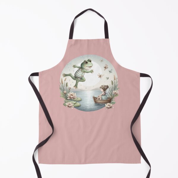 Item preview, Jumping frog, Frogcore / Fairycore lovely watercolor illustration, a little girl is boating with a cute frog designed and sold by coloursforkids.