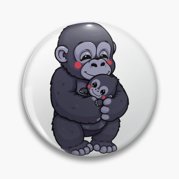 Item preview, Mother Gorilla Hugging Baby Gorilla  designed and sold by OhshunStudios.