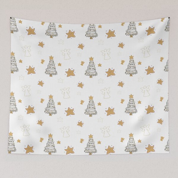 Item preview, Golden Christmas Stars and Silver tree  designed and sold by Krissys-Art.