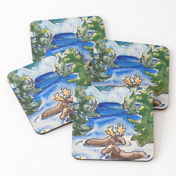 Item preview, Peaceful Moose and Christmas Stars designed and sold by KatherineHyde.