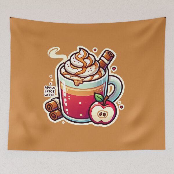 Item preview, Cozy Autumn Bliss | Hot Apple Spice Latte Illustration designed and sold by DEEPDesignsART.