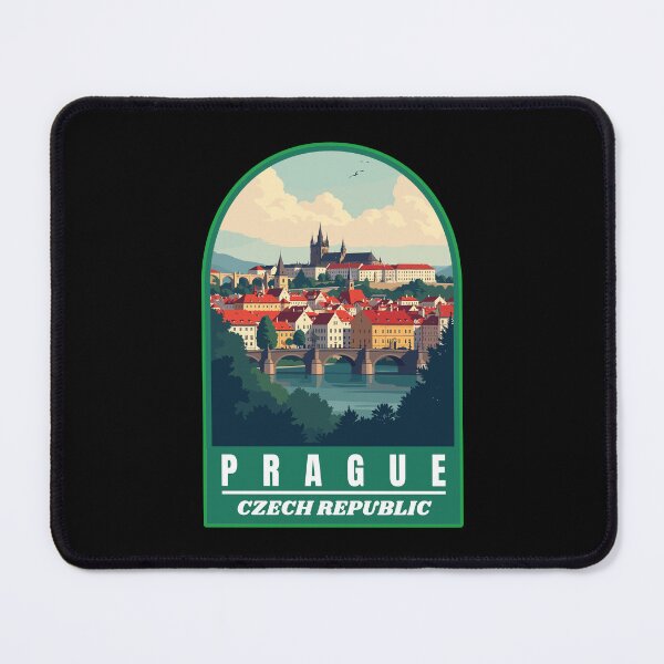 Item preview, Prague in the Czech Republic Retro Art Travel Landscape designed and sold by MaateoDesign.