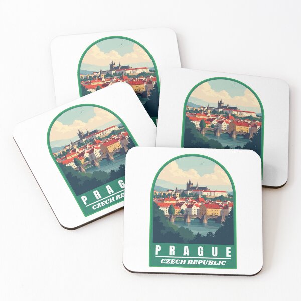 Item preview, Prague in the Czech Republic Retro Art Travel Landscape designed and sold by MaateoDesign.